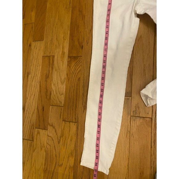 & Denim Skinny High Waist women's White Denim ankle length Jeans Size 25 - Picture 9 of 9